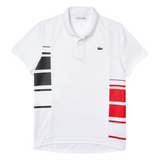 Lacoste SPORT Colorblock Piqué And Mesh Polo (White) - Lacoste