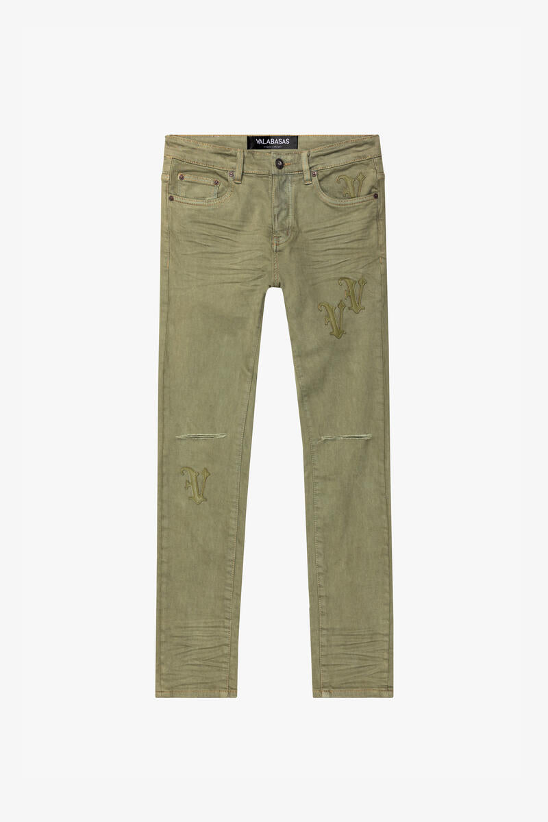 Valabasas Nimbus Denim Skinny (Olive) - VLBS5654 - VALABASAS