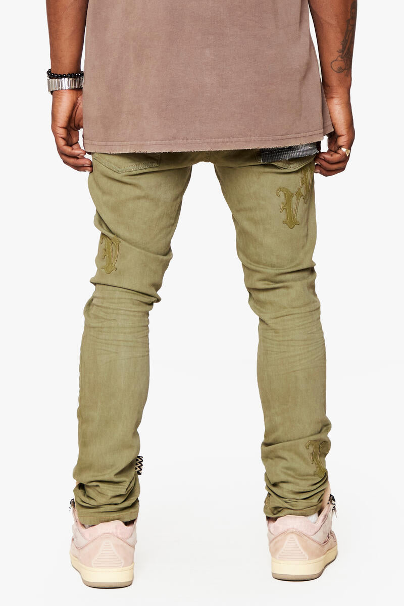 Valabasas Nimbus Denim Skinny (Olive) - VLBS5654 - VALABASAS