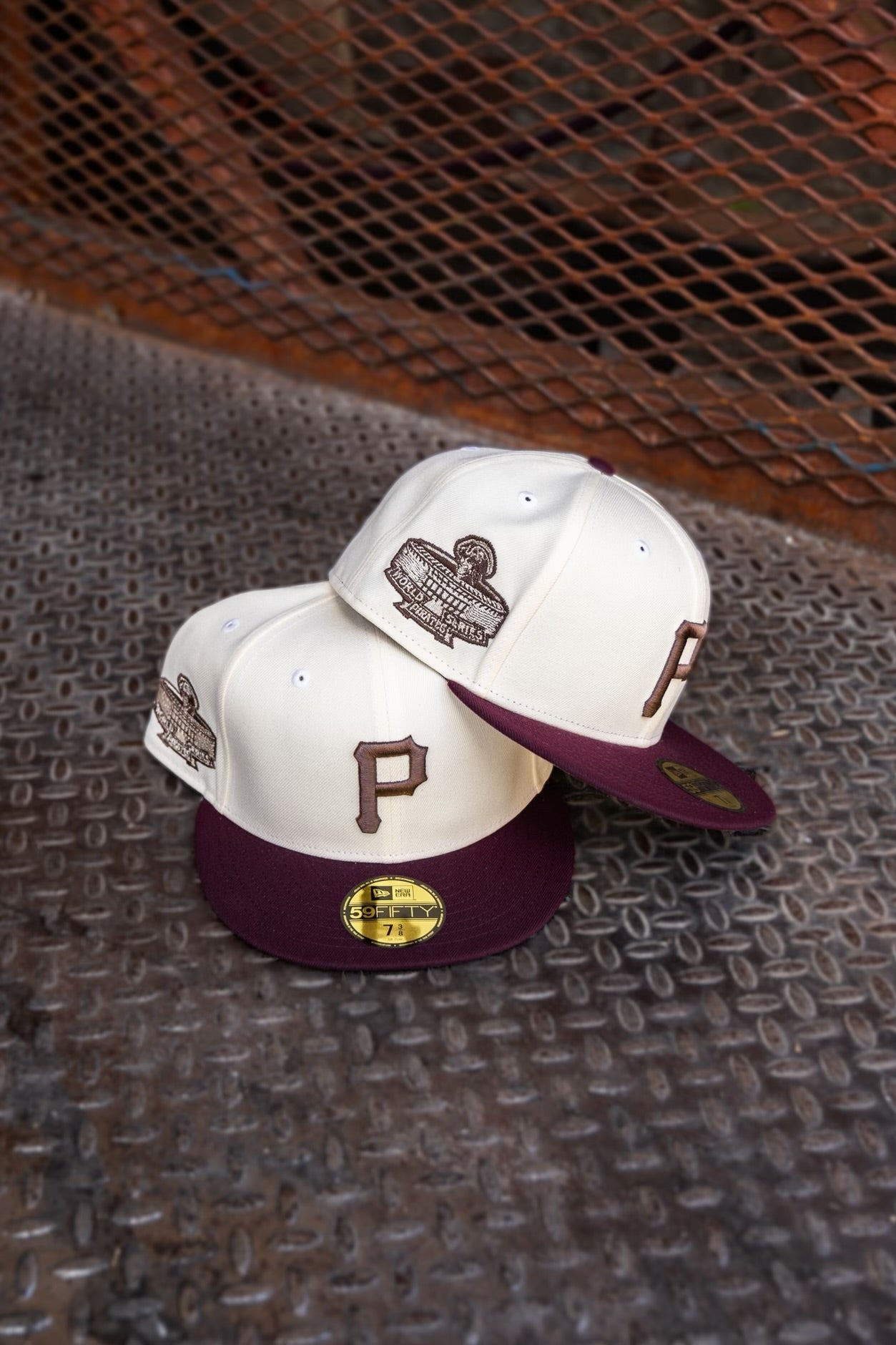 New Era Pittsburgh Pirates 1971 World Series Grey UV (Off White/Maroon) 59Fifty Fitted - New Era