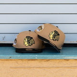New Era Chicago Blackhawks 65th Anniversary 9FIFTY A-Frame Snapback-(Khaki/Black)