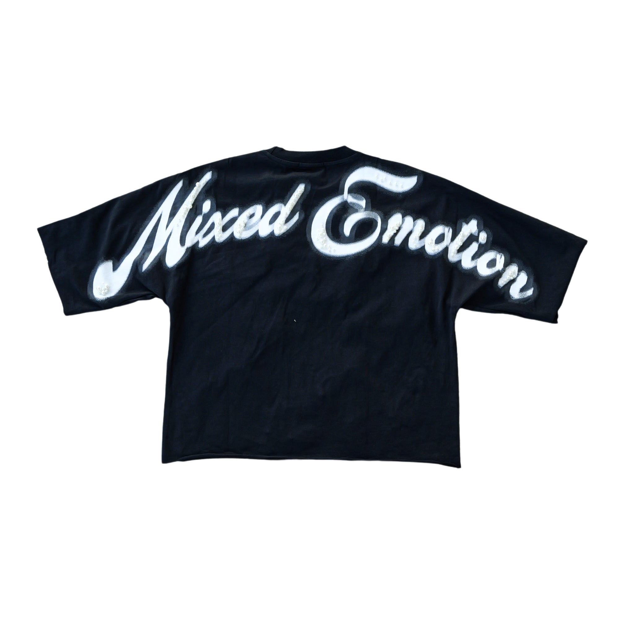 Mixed Emotion Black “Pearl” Cropped Tee - Mixed Emotion