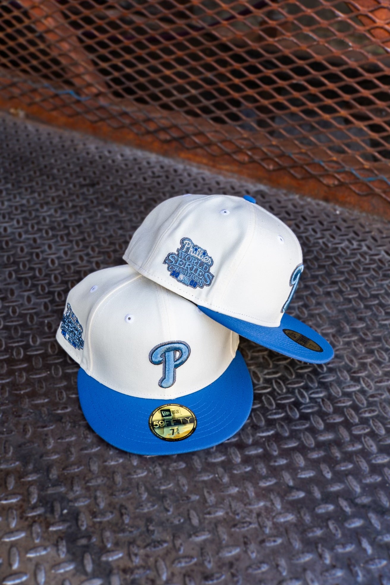 New Era Philadelphia Phillies 2008 World Series Champions Grey UV (Off White/Indigo) 59Fifty Fitted - New Era