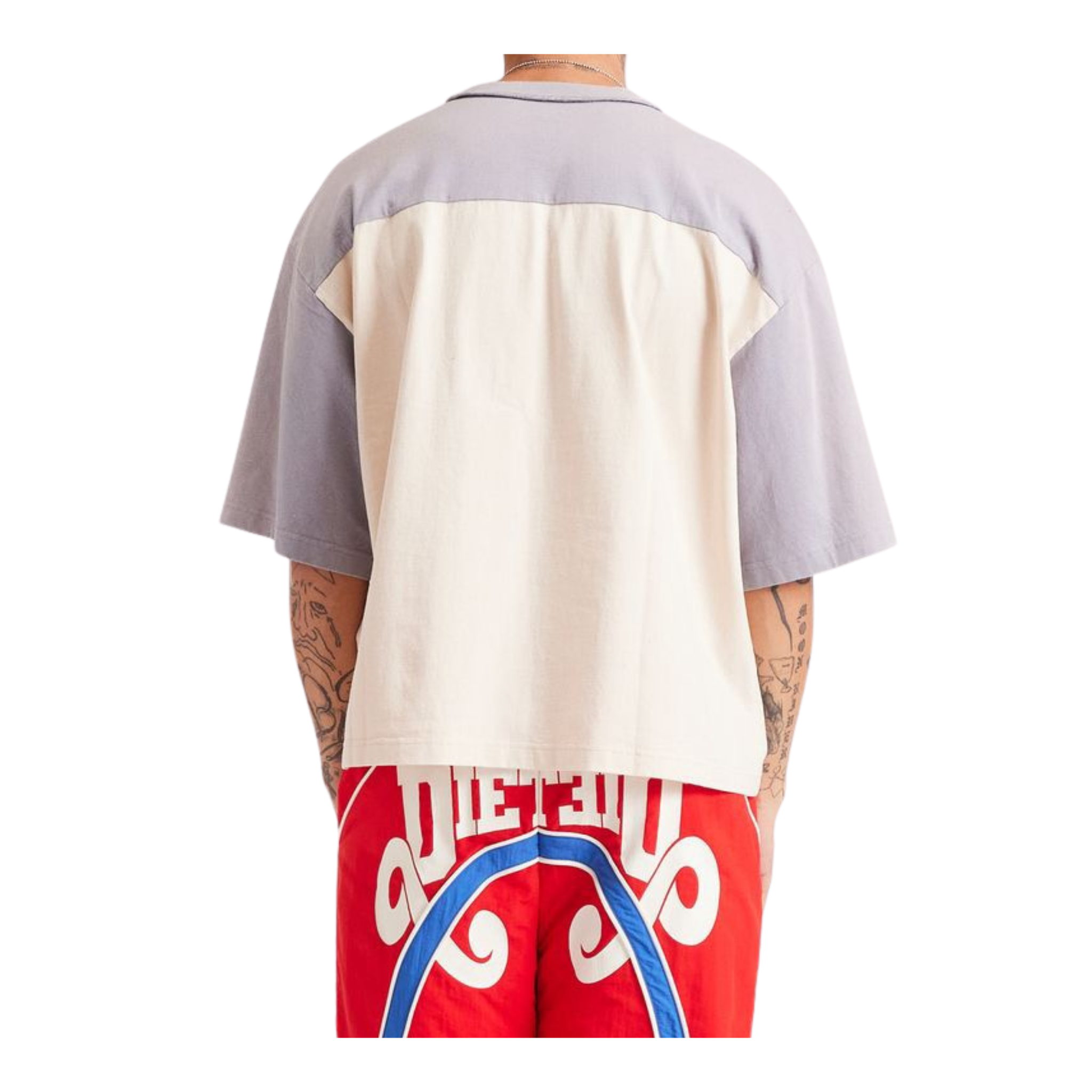 DSM "Racing" Yoke Tee-Antique White/Grey - Diet Starts Monday