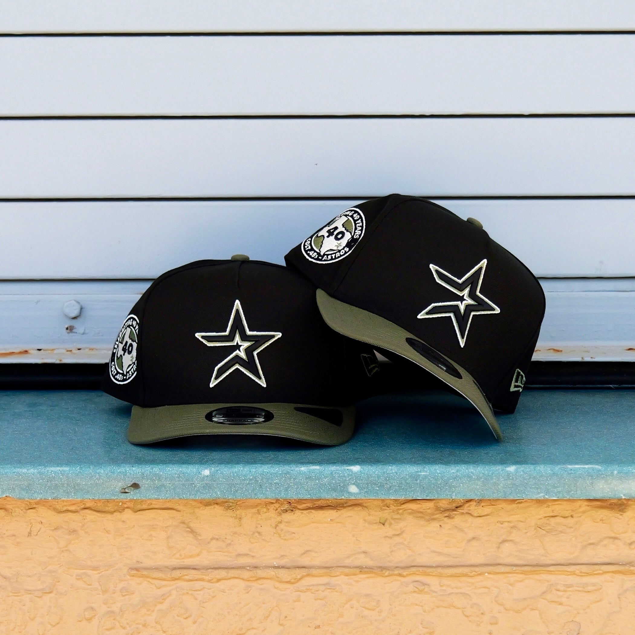 New Era Houston Astros 40th Anniversary 9FIFTY A-Frame Snapback-(Black/Olive)