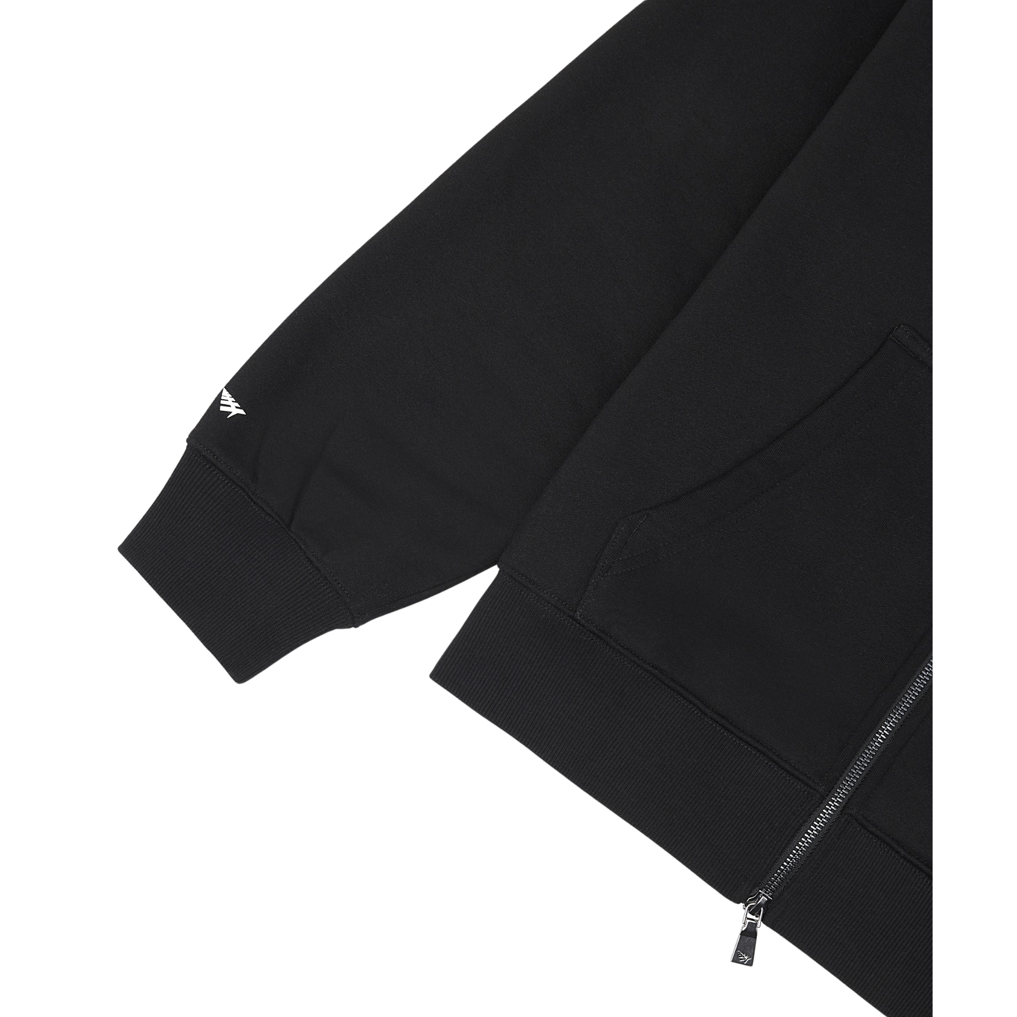 Paper Planes Oversized Script Weld Zip Up Hoodie (Black) - Paper Plane