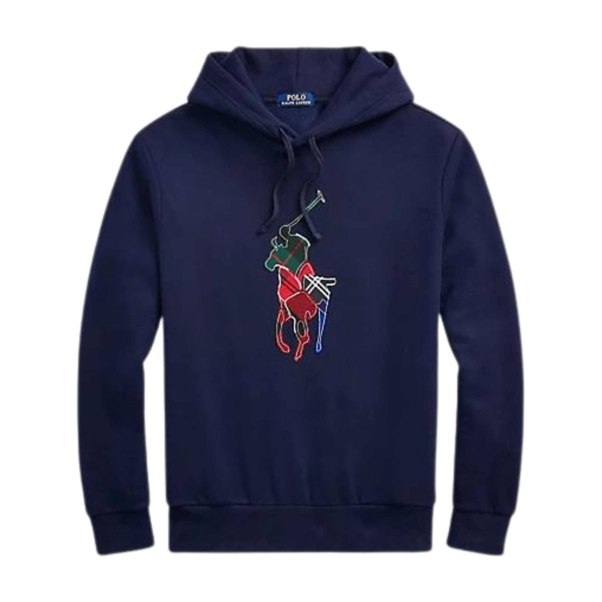 Polo Ralph Lauren The RL Fleece Plaid-Pony Hoodie (Navy) - Polo Ralph Lauren