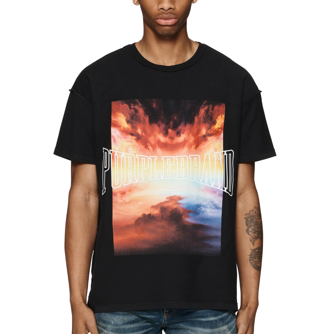 Purple Brand Fire In The Sky T-shirt (Black) -  P101-JSBW224 - PURPLE BRAND