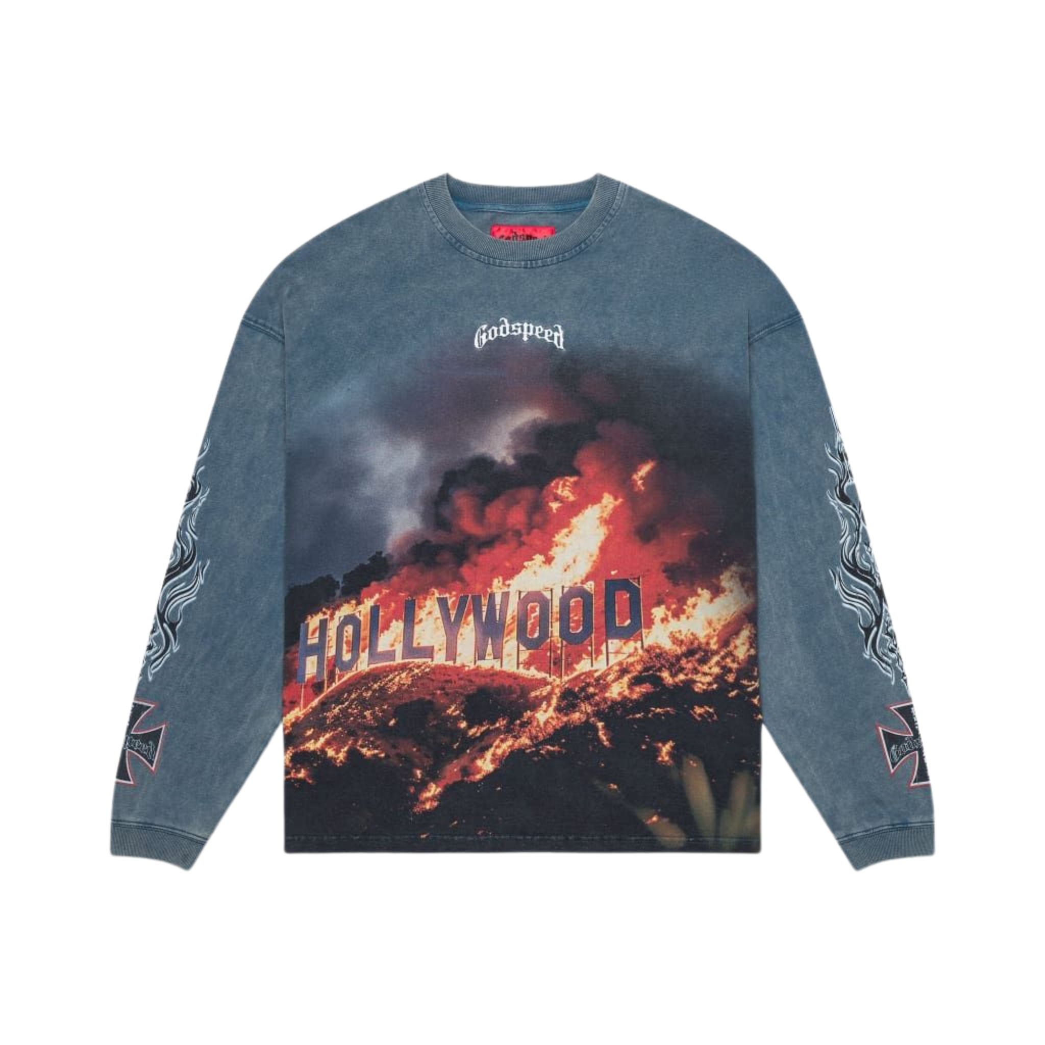 Godspeed 'Hollywood Inferno' LS Tee (Blue Wash)