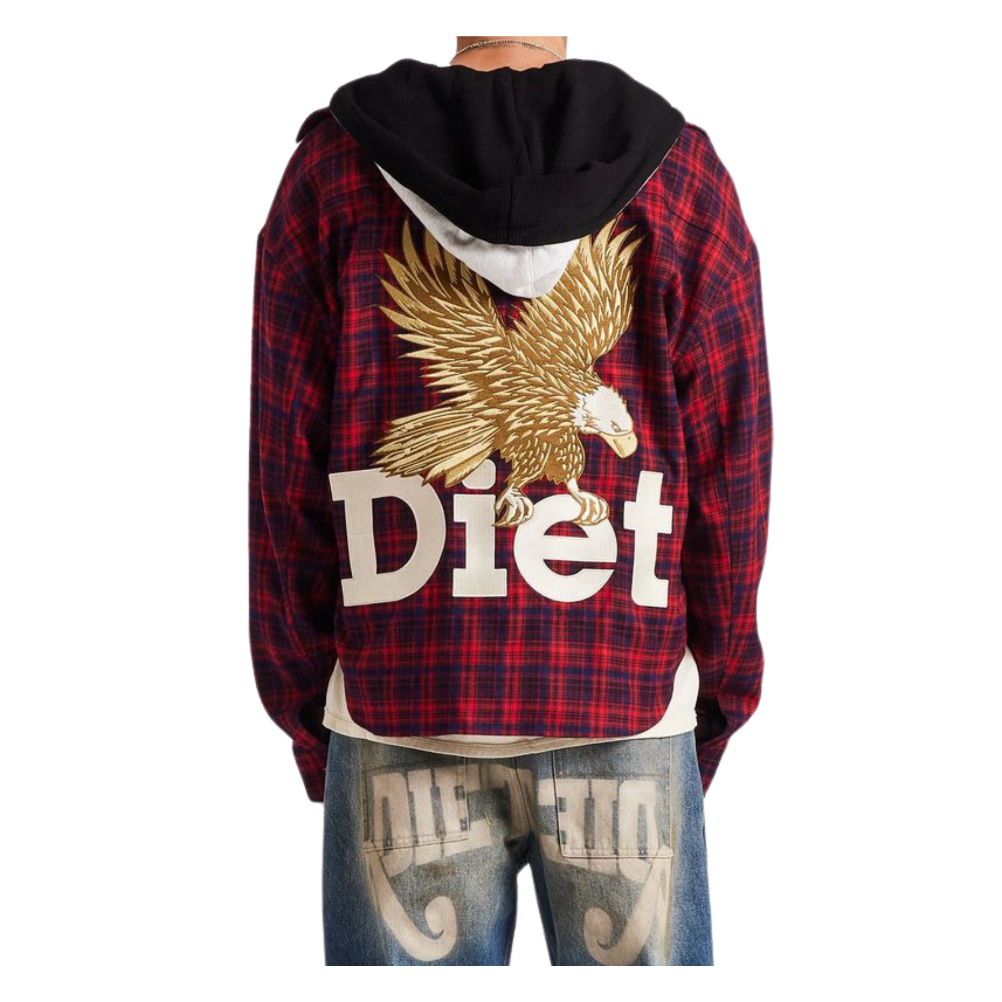 DSM "Eagle" Hooded Flannel-Red/Navy - Diet Starts Monday