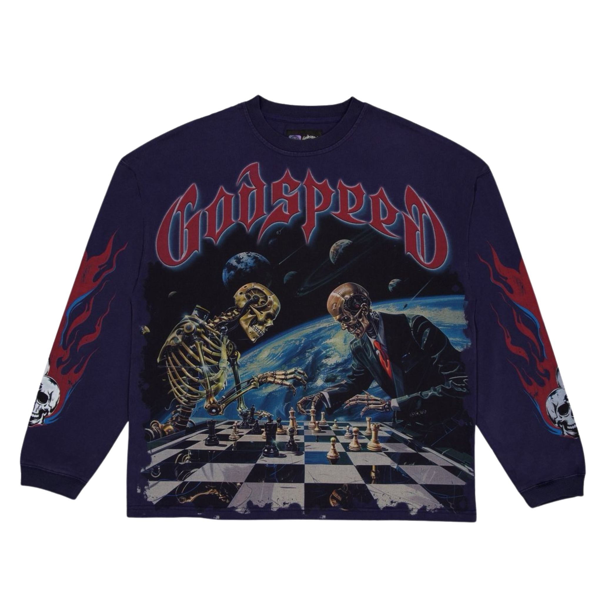 Godspeed "Checkmate" LS T-Shirt (Navy) - Godspeed