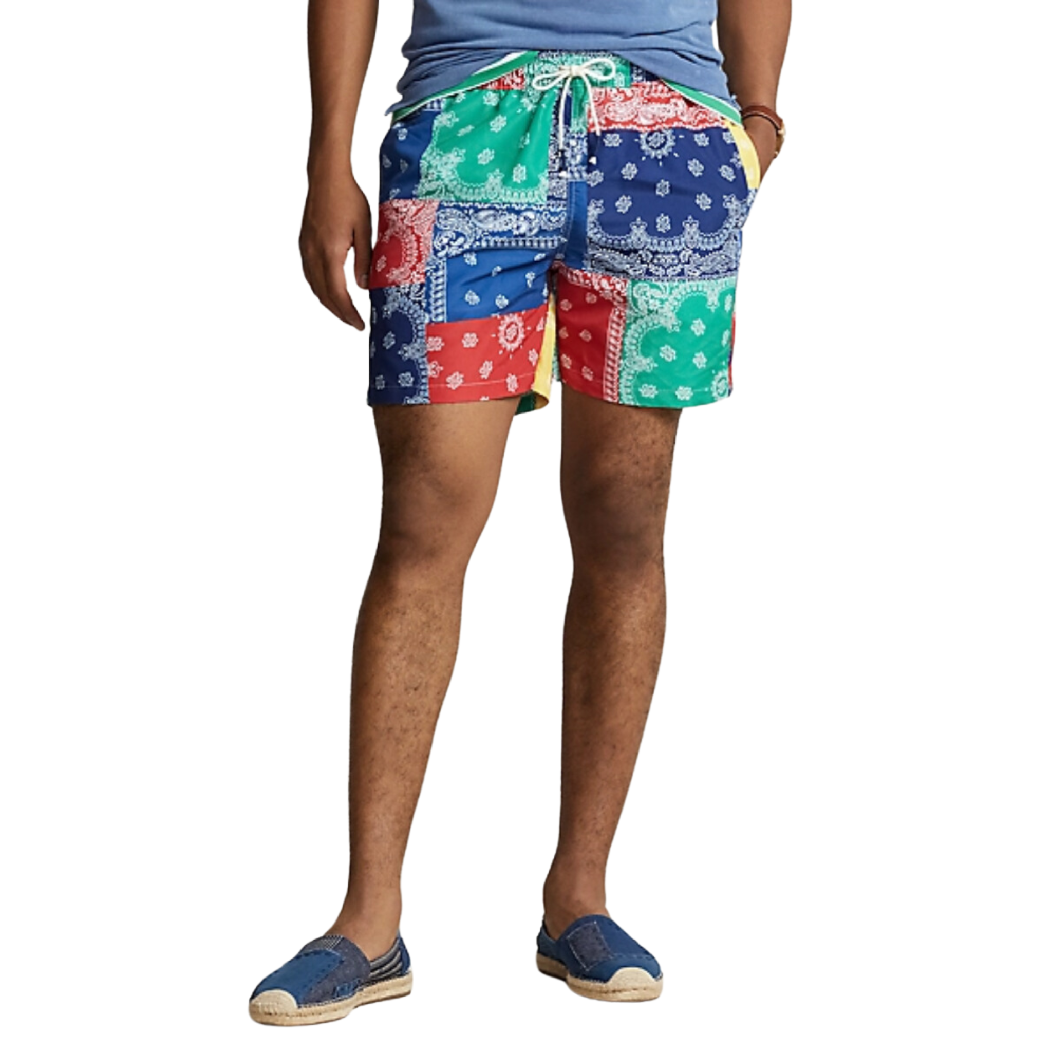 Polo Ralph Lauren 5.75-Inch Traveler Classic Swim Trunk (Archival Bandana Patchwork) - Polo Ralph Lauren