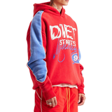 DSM "Panel" Hoodie-Red/Washed Blue - Diet Starts Monday