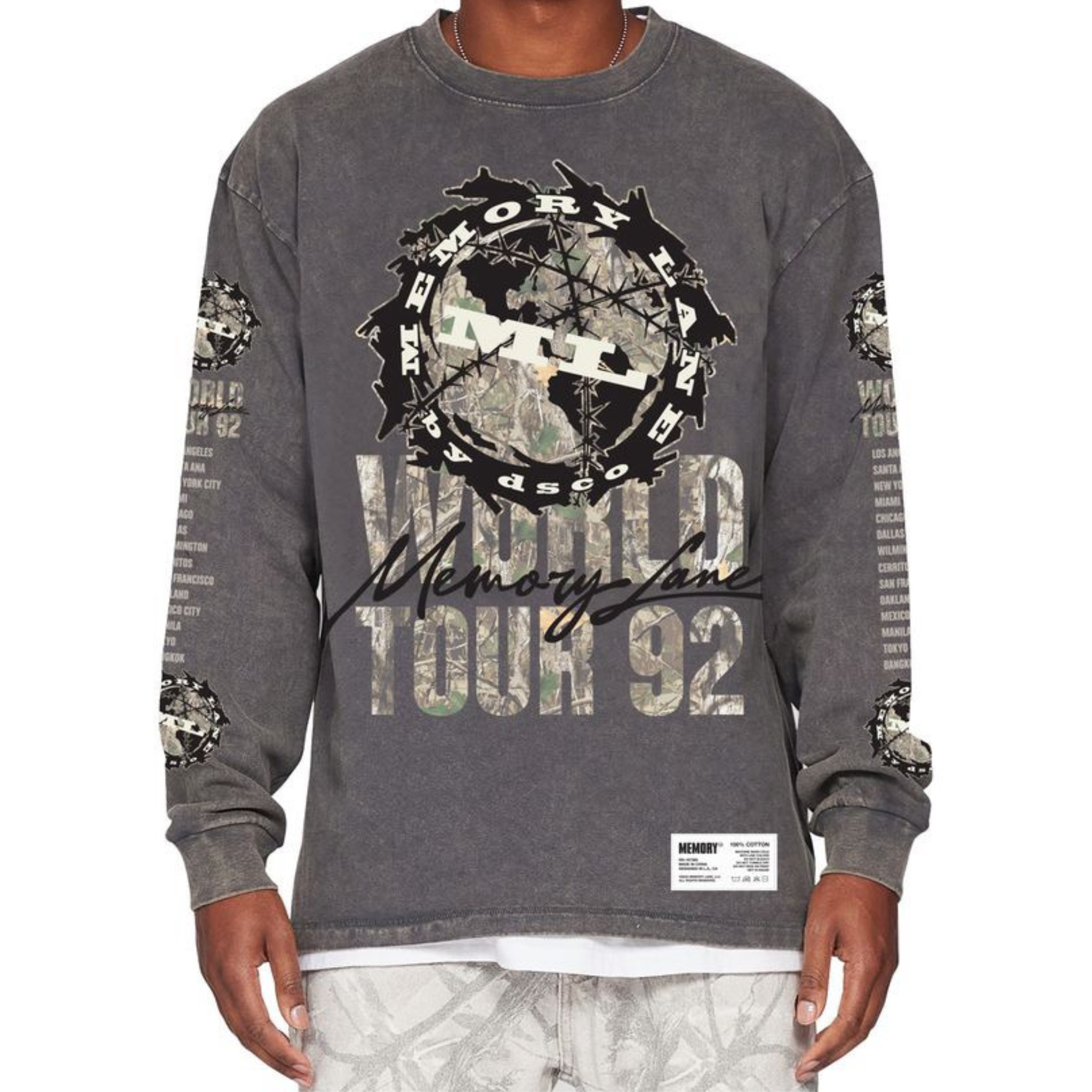 Memory Lane WORLD TOUR LONG SLEEVE (Black) - Memory Lane