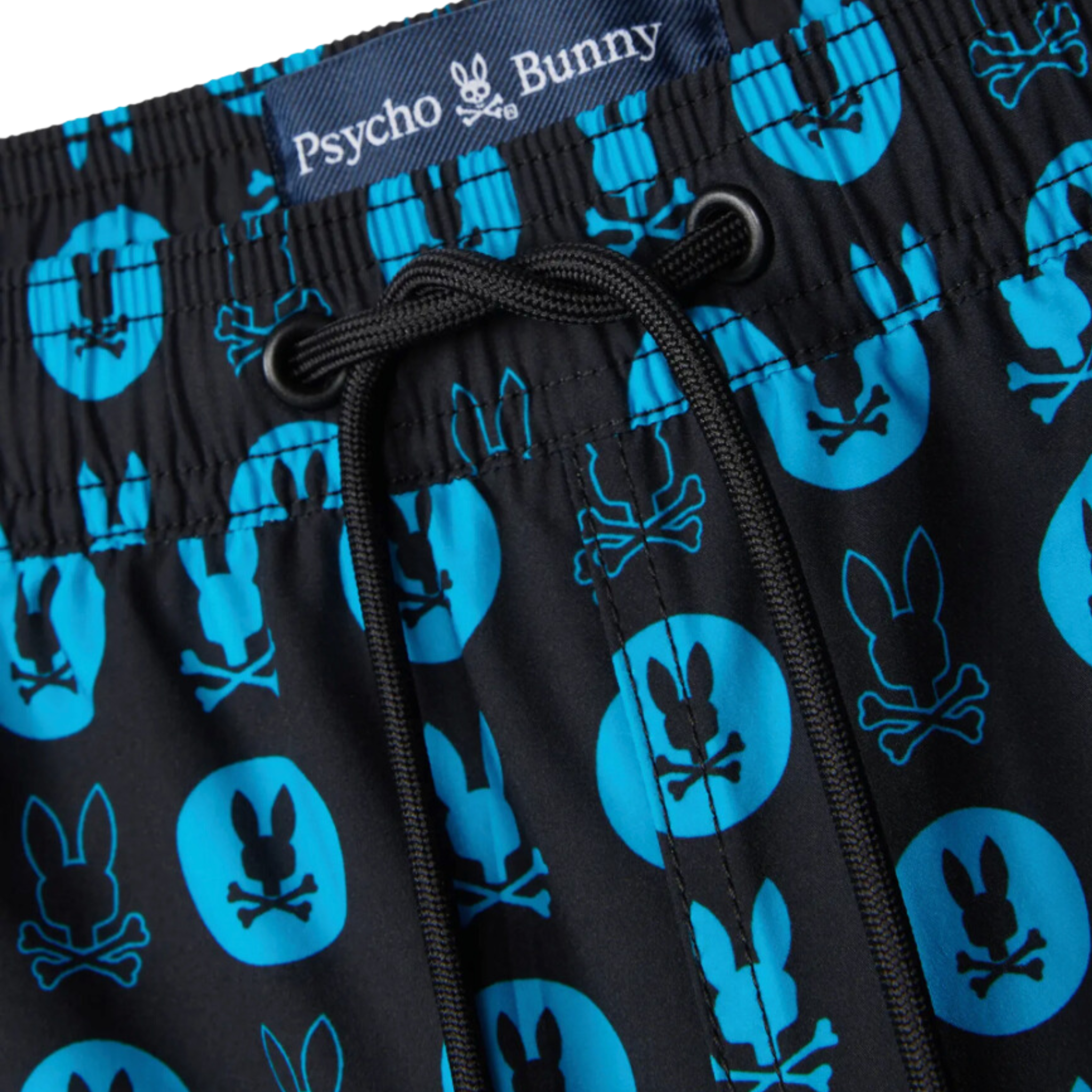 Psycho Bunny Arnold All Over Print Swim Trunk (Black)