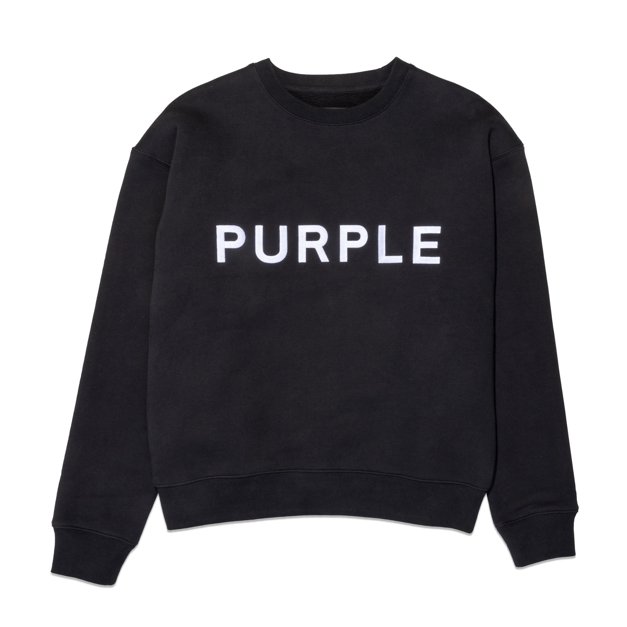 Purple Brand Wordmark Oversized Crewneck (Black) - P402-HBBC423 - PURPLE BRAND