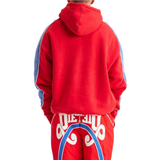 DSM "Panel" Hoodie-Red/Washed Blue - Diet Starts Monday