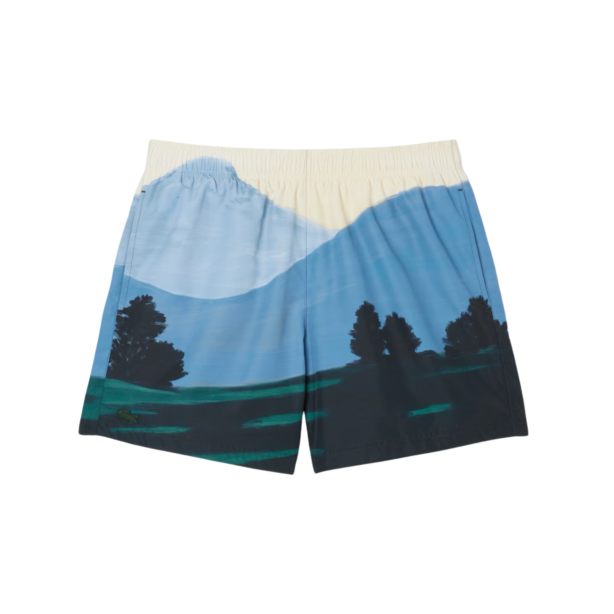 Lacoste Men's Short Landscape Print Swim Trunks (Multi Color) - Lacoste