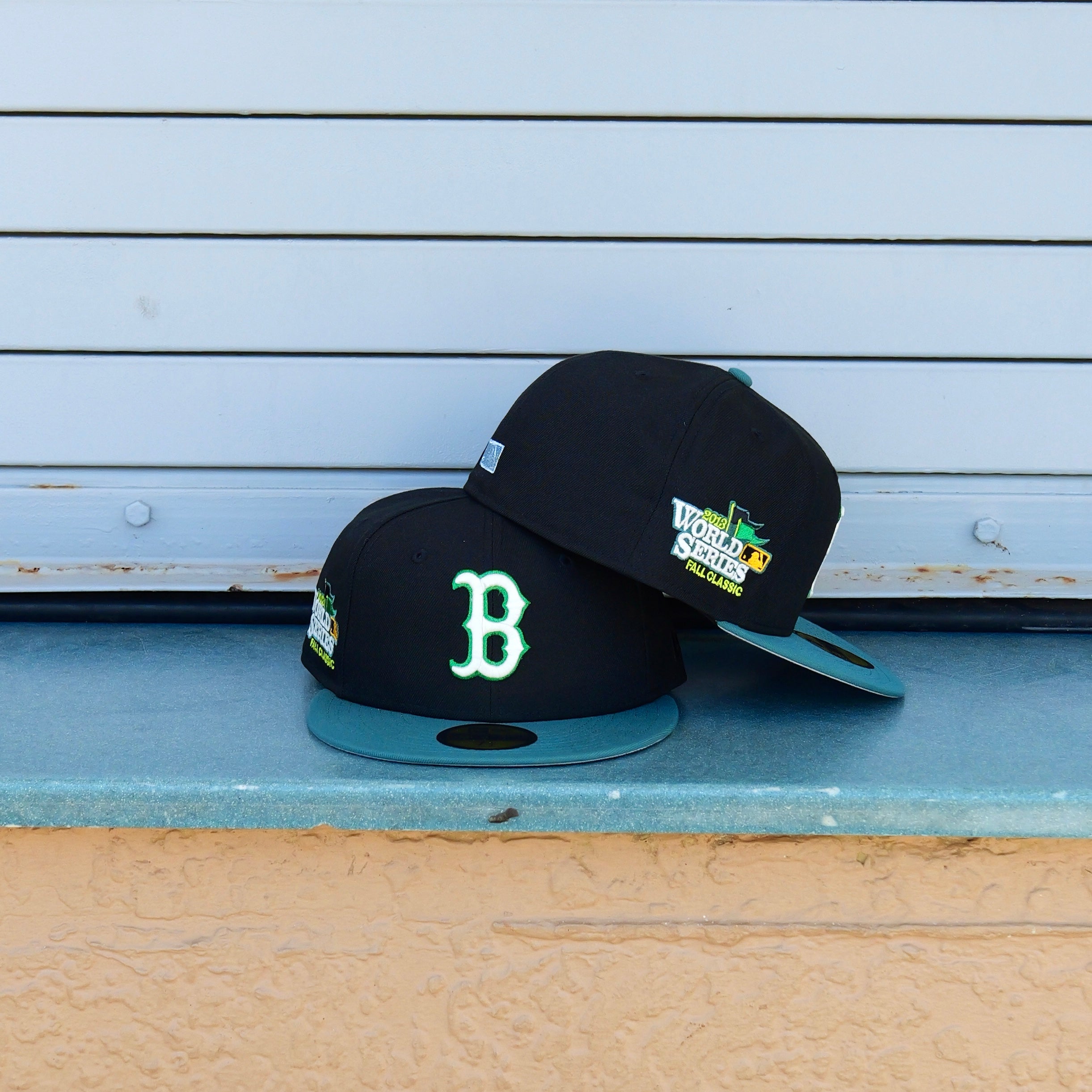 New Era Boston Red Sox 2013 World Series Side Patch Fitted (Black/Teal) - New Era