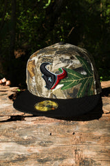 New Era Houston Texans 25th Season Side Patch Grey UV 59Fifty Fitted (Real Tree Camo/Black)