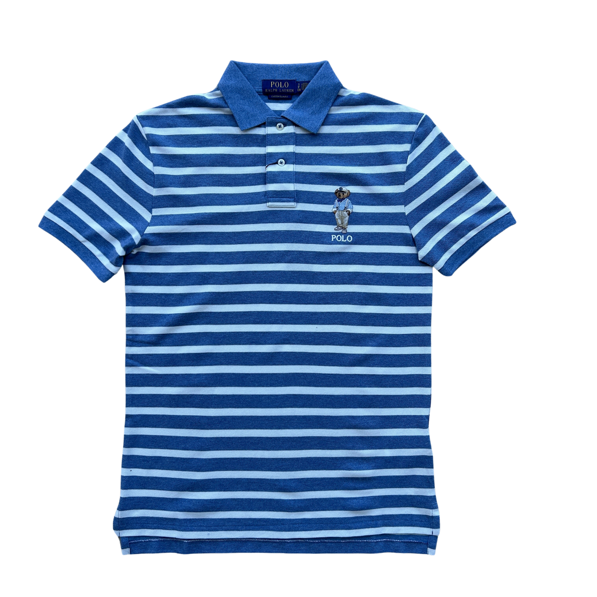 Polo Ralph Lauren Striped Polo Shirt (White/Blue) - Polo Ralph Lauren