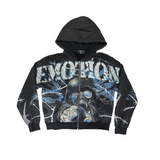 Mixed Emotion Acid Wash “Radioactive” Hoodie (Vintage Black/Blue)