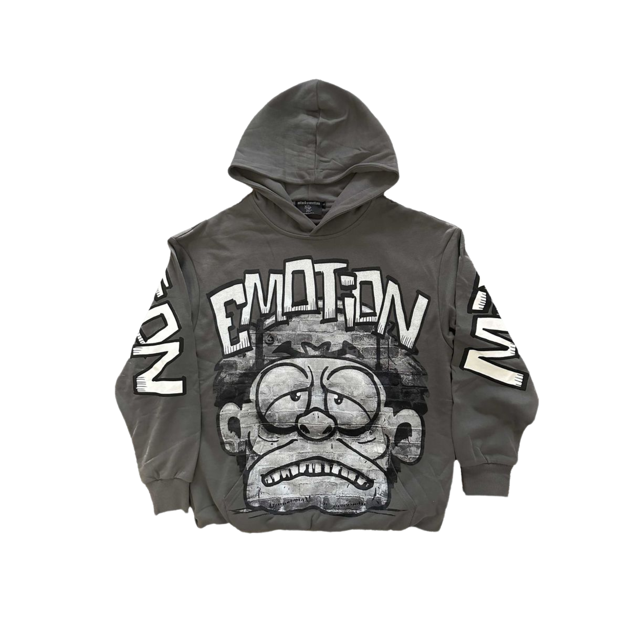 Mixed Emotion "Monster" Cropped Hoodie (Grey)