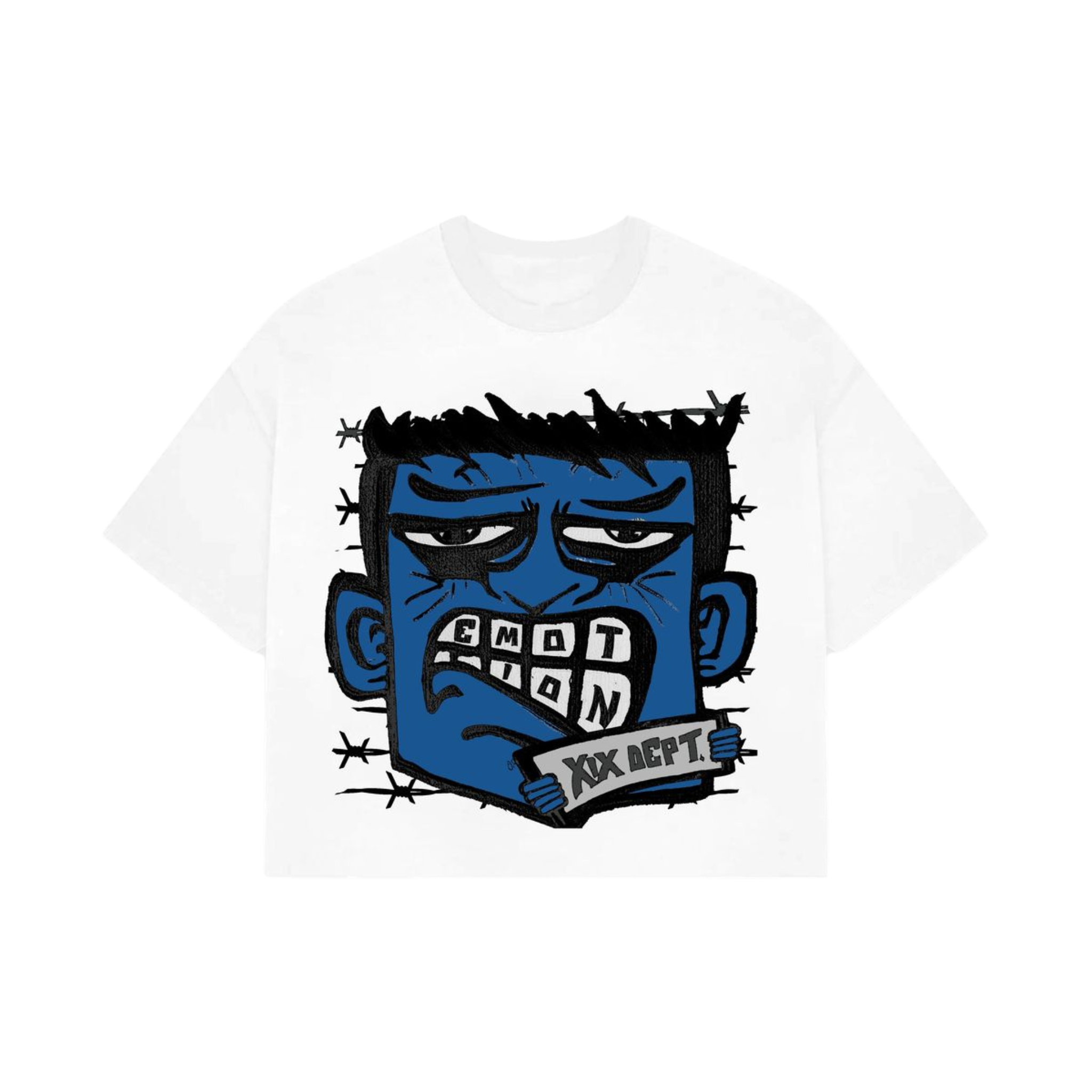 Mixed Emotion "Monster" Cropped Tee (Blue)