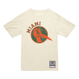 Mitchell & Ness Authentic Men's "Miami Hurricanes Retro Logo" T-Shirt (Cream) - Mitchell & Ness