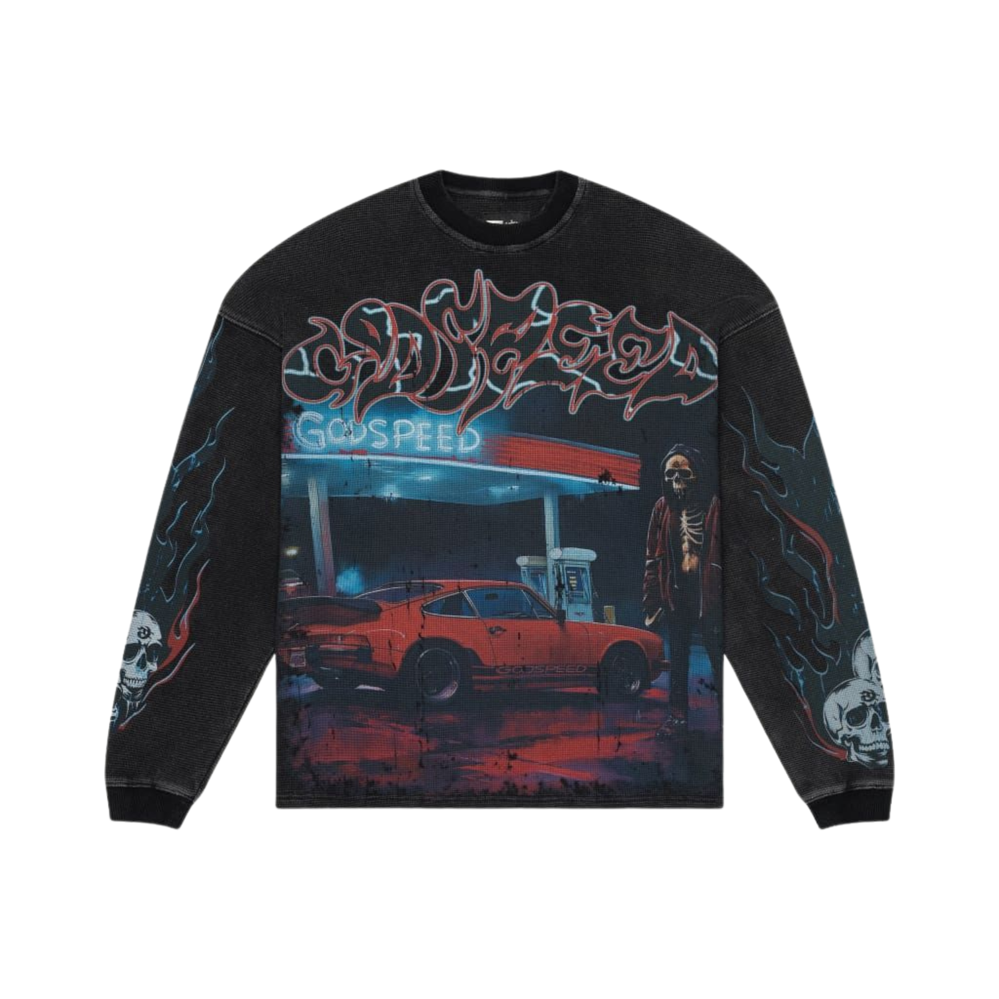 Godspeed 'Pit Stop' Thermal Longsleeve (Black Wash) - Godspeed