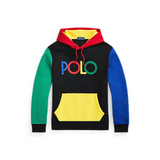 Polo Ralph Lauren Logo Color-Blocked Double-Knit Hoodie (Black/Multicolor) - Polo Ralph Lauren