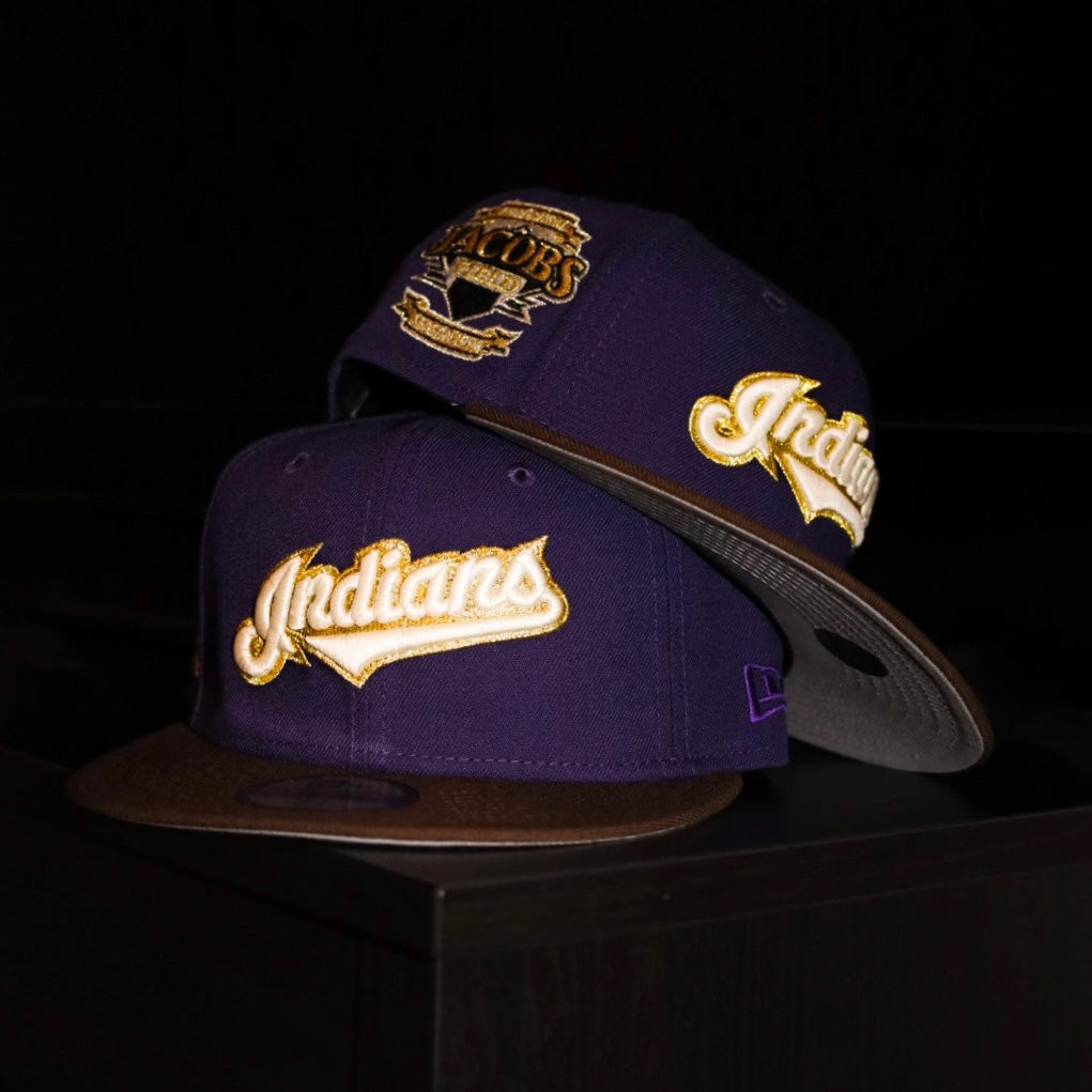 New Era Cleveland Indians Jacobs Field Side Patch Fitted (Purple/Walnut) - New Era
