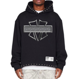 Memory Lane M-SHIELD STUDDED CROP HOODIE-BLACK - Memory Lane