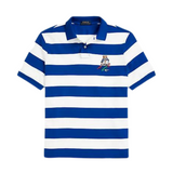 Polo Ralph Lauren Classic Fit Polo Bear Mesh Polo Shirt (Blue Stripe) - Polo Ralph Lauren