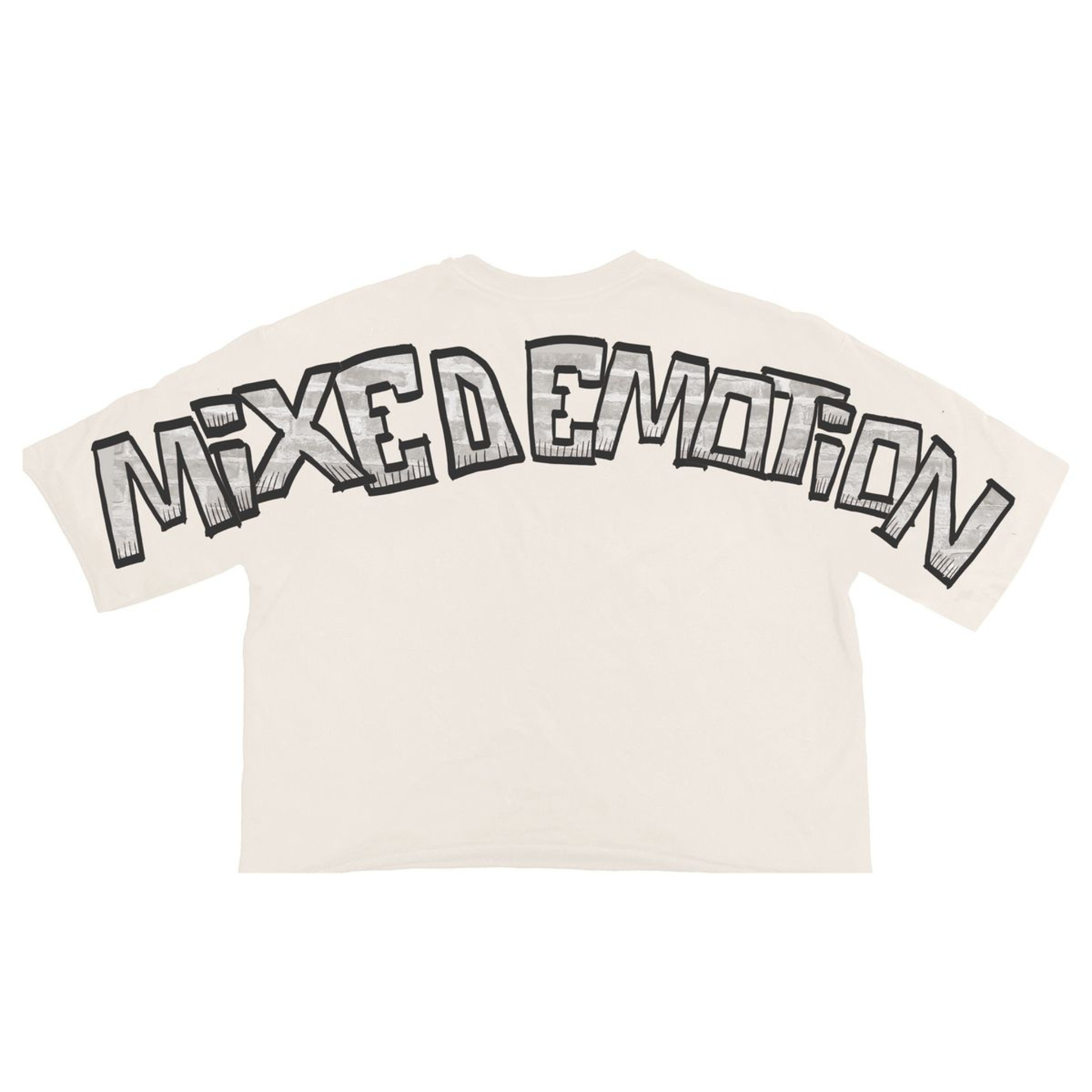 Mixed Emotion "Monster" Cropped Tee (Cream)