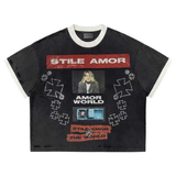 Stile De Amor "SA WORLD STONE" Tee (Black Wash)