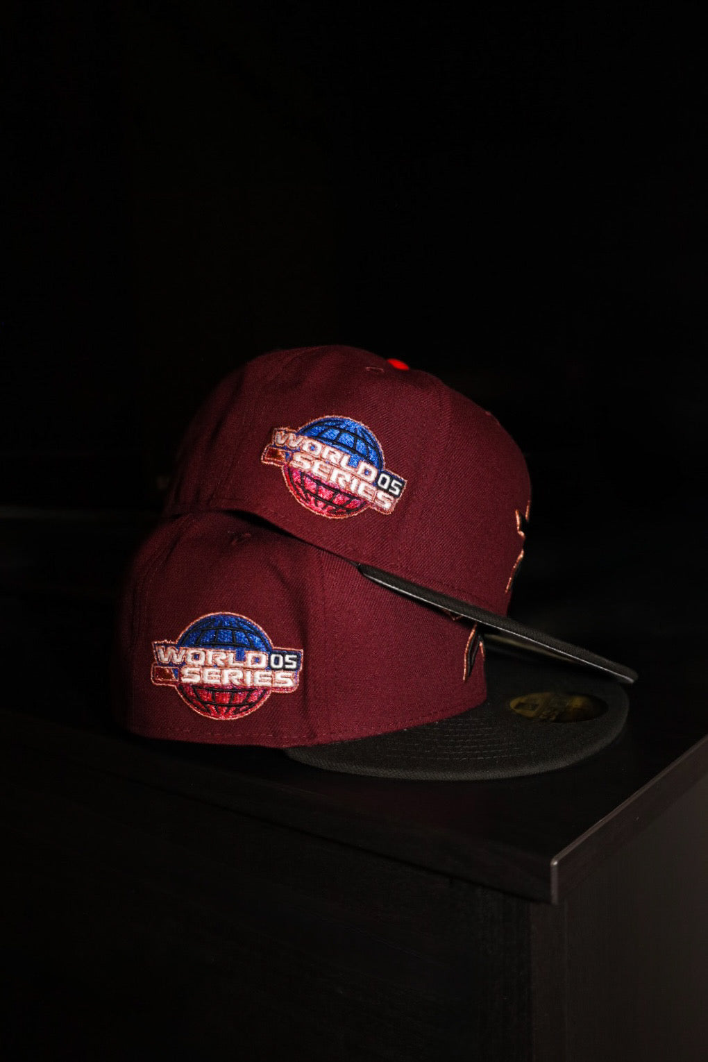 New Era Houston Astros 2005 World Series Side Patch Fitted (Maroon/Black) - New Era