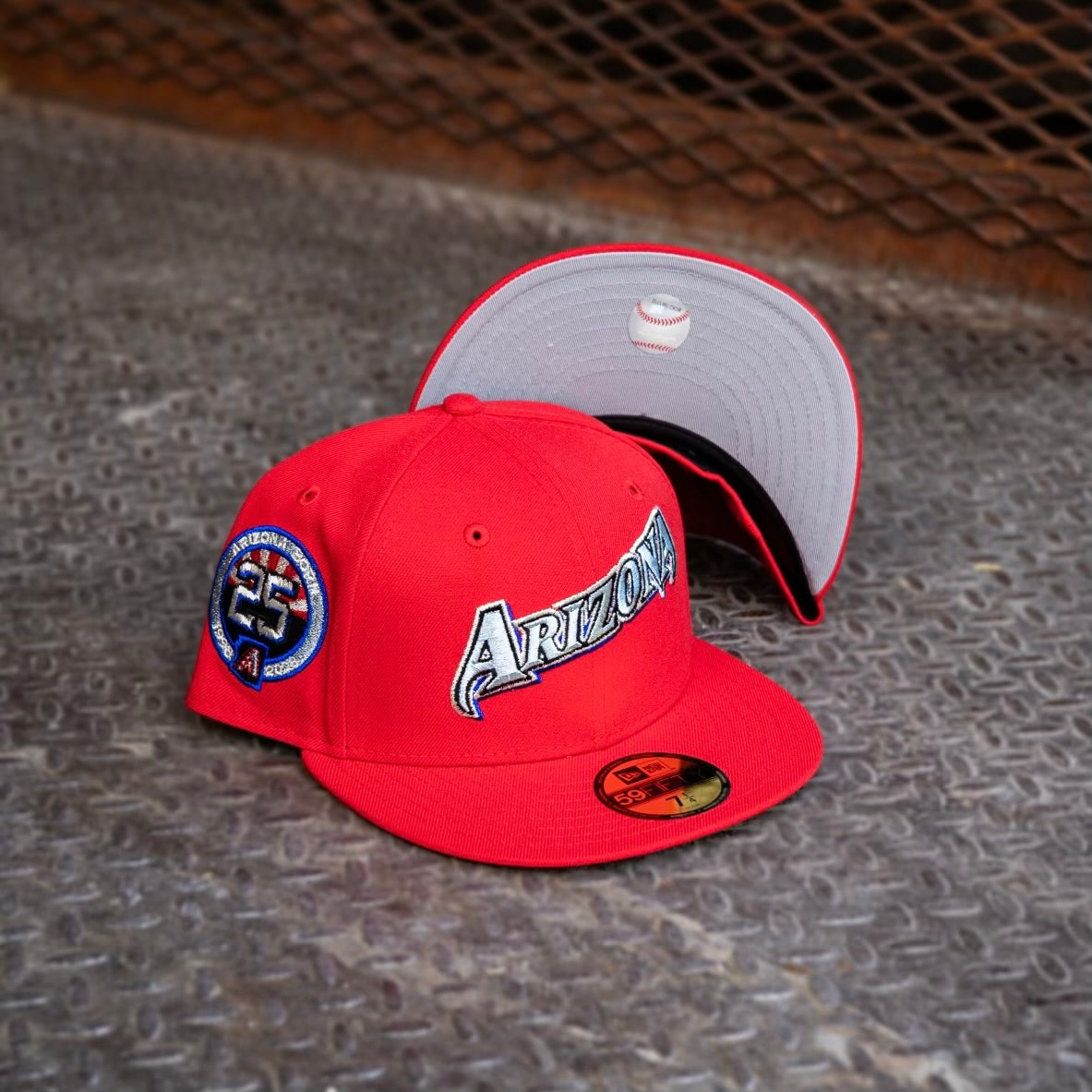 New Era Arizona Diamondbacks 25th Anniversary Grey UV (Fire Red) 59Fifty Fitted - New Era