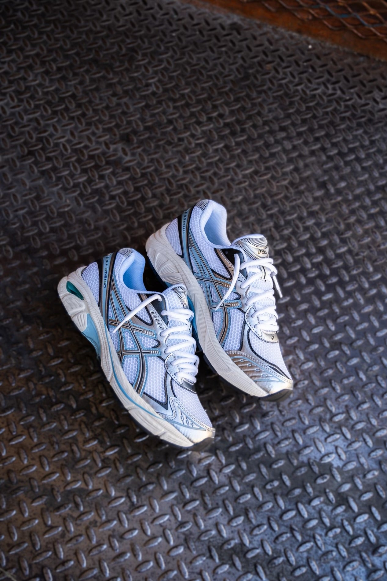 Mens Asics GT-2160 (White/Pure Silver/Light Blue) - Asics