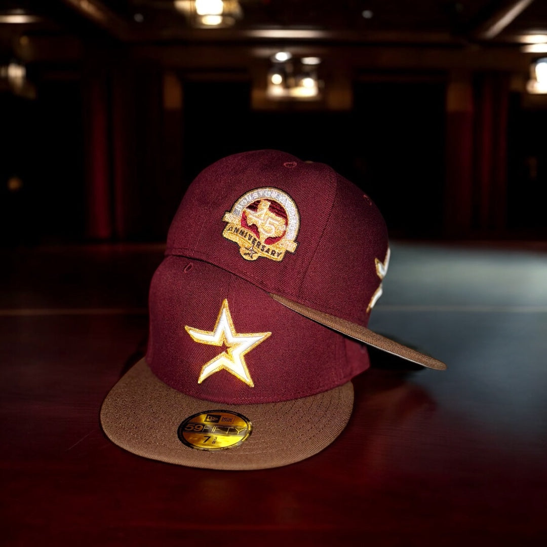 New Era Houston Astros 45th Anniversary Grey UV 59Fifty Fitted (Maroon/Mocha) - New Era