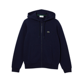 Lacoste Kangaroo Pocket Fleece Zipped Sweatshirt (Navy) - Lacoste