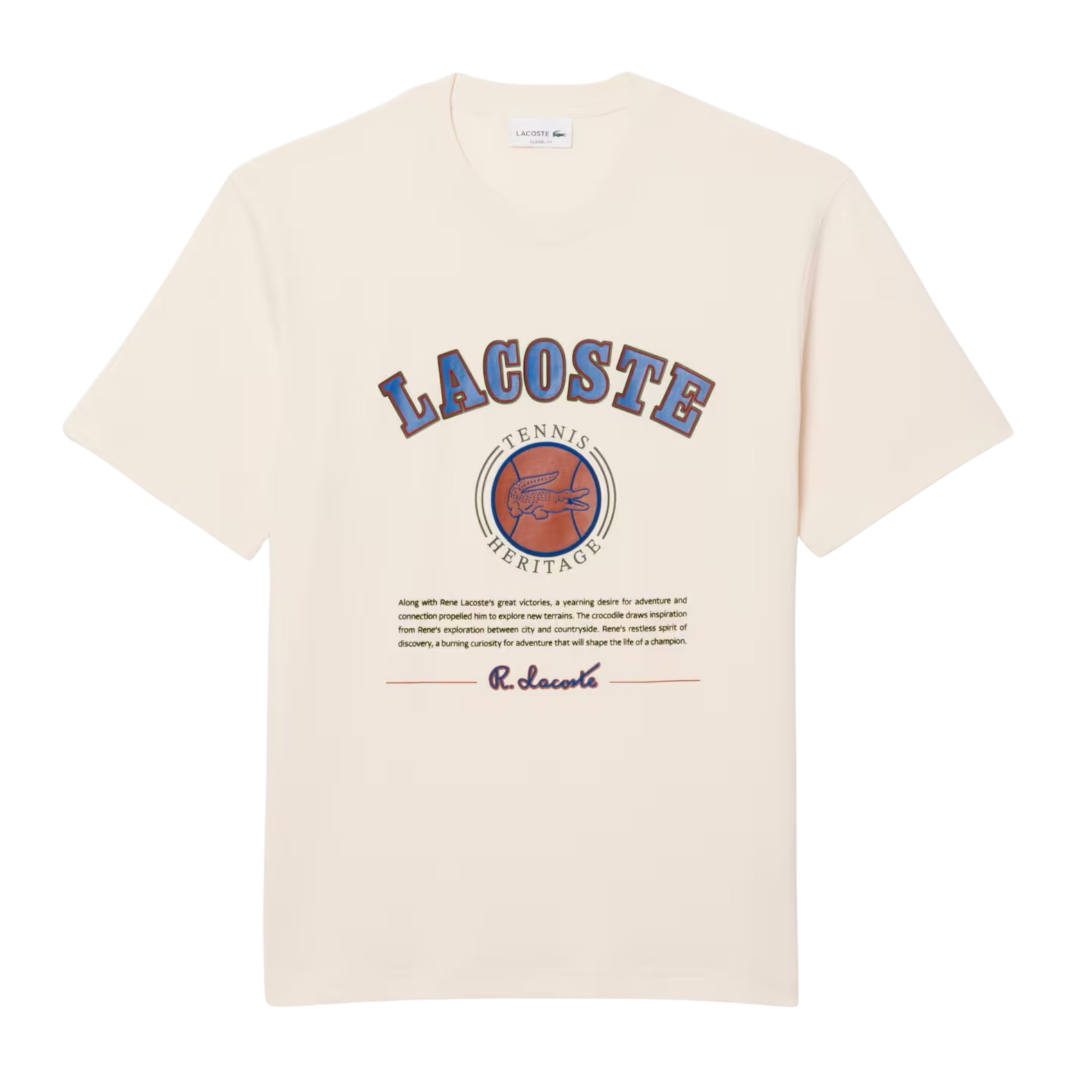 Lacoste Men's Tennis Tee (Cream) - Lacoste