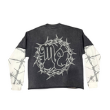 Mixed Emotion "Barbed Wire" Thermal LS T-Shirt (Washed Grey)