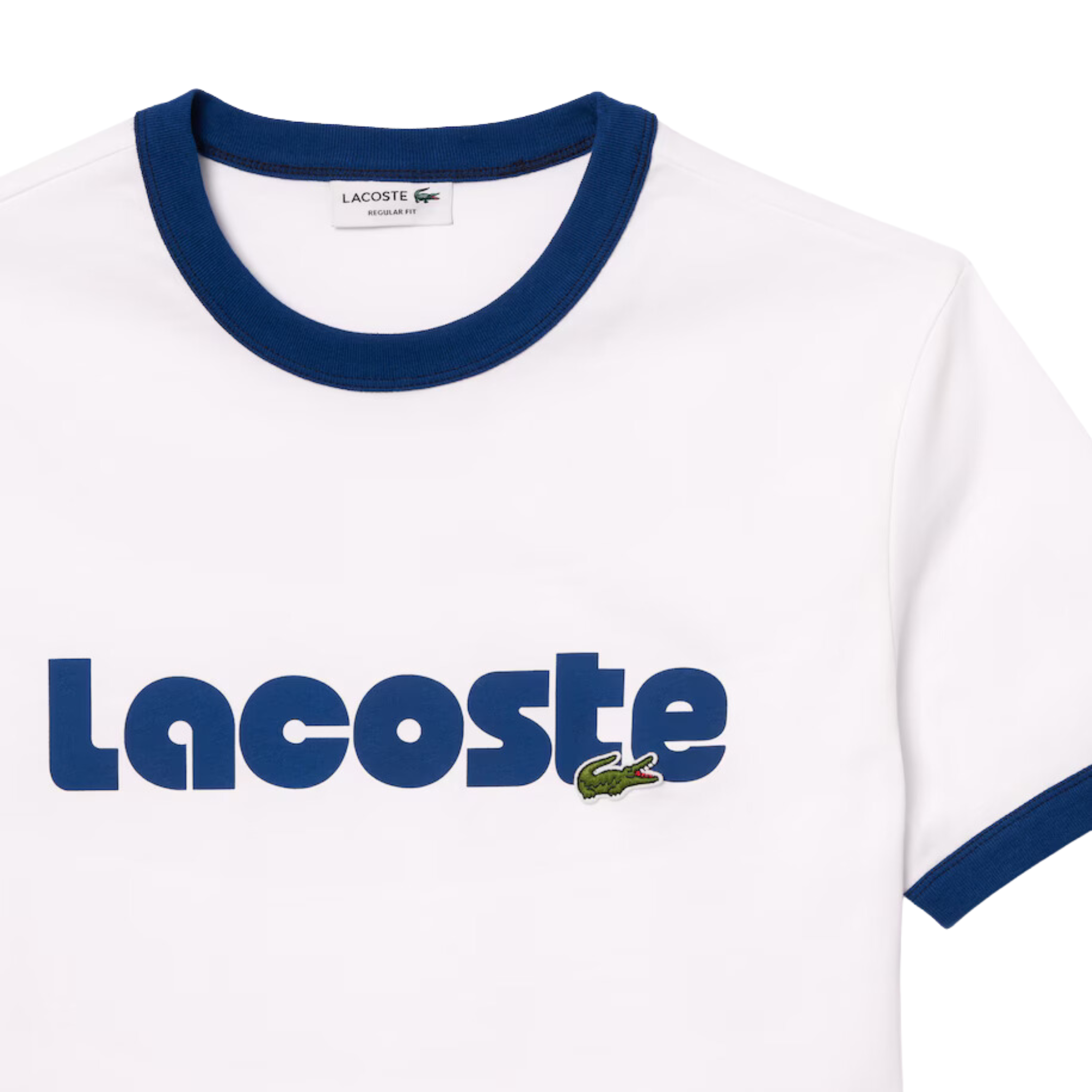 Lacoste Printed Contrast Accent T-Shirt (White/Blue) - TH7531 - Lacoste