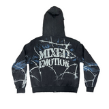 Mixed Emotion Acid Wash “Radioactive” Hoodie (Vintage Black/Blue)