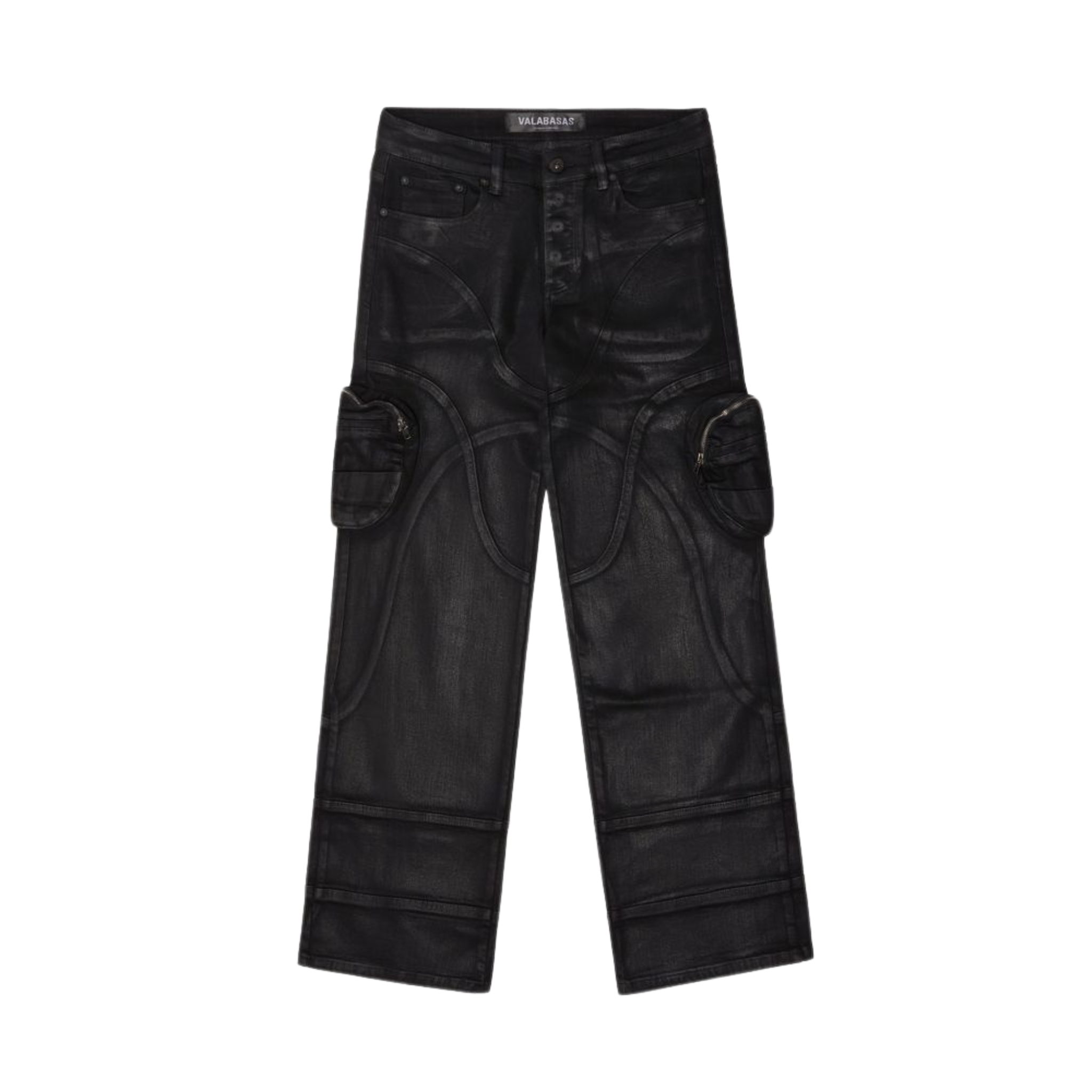 Valabasas "Kneeboard" Baggy Denim Jean (Black) - VALABASAS