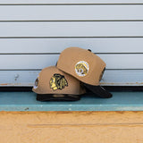 New Era Chicago Blackhawks 65th Anniversary 9FIFTY A-Frame Snapback-(Khaki/Black)