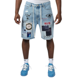 DUAA "TELEPORT" Denim Shorts (Ice Blue)