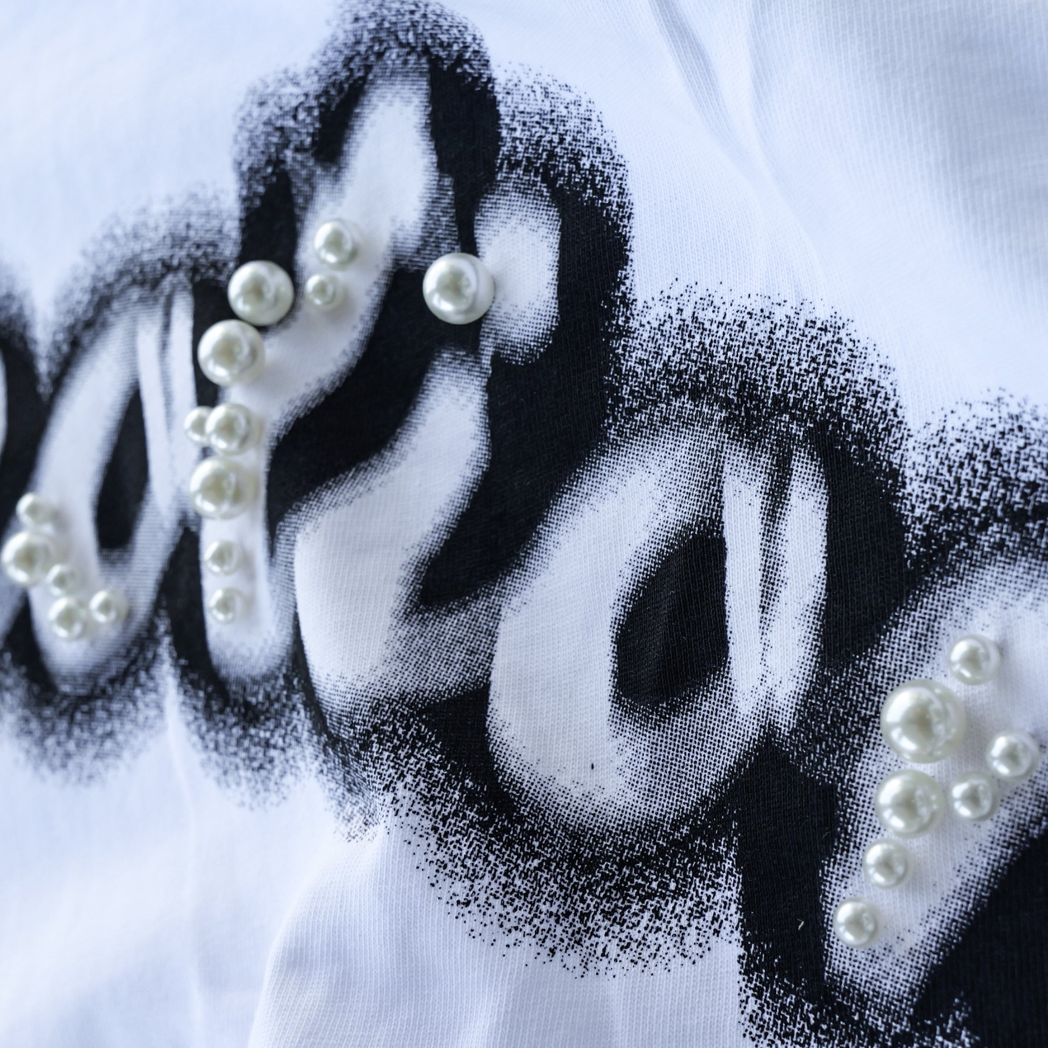 Mixed Emotion White “Pearl” Cropped Tee - Mixed Emotion