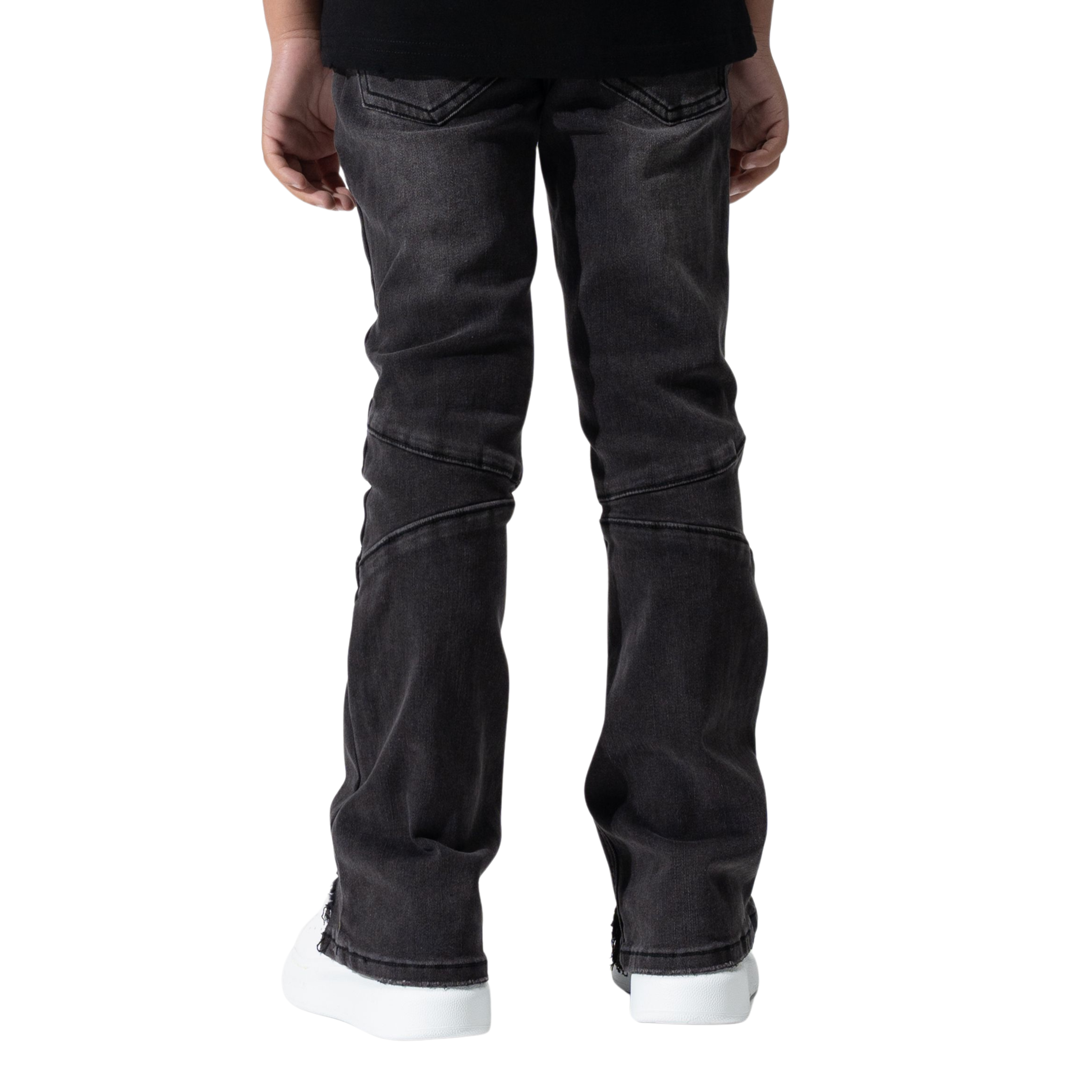 Kids Serenede "Nickel" Stacked Jeans (Grey) - Serenede